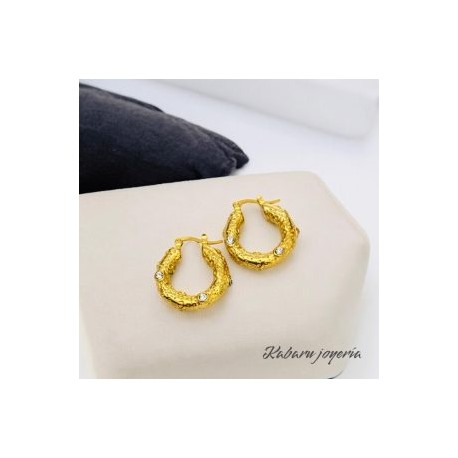 Pendientes dorados acero inxidable retros
