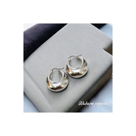 Pendientes color plata acero inoxidable gruesos