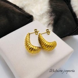 Pendientes dorados acero inoxidable gotas