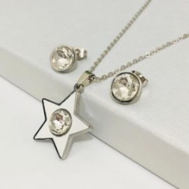 Conjunto acero inoxidable estrella blanca