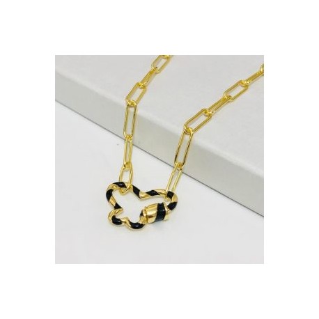 Collar mariposa portadije chapa de oro 18K