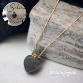 Collar acero inoxidable perfumero cuarzo negro