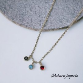 Collar acero inoxidable dijes piedras colgantes