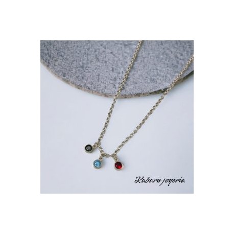 Collar acero inoxidable dijes piedras colgantes