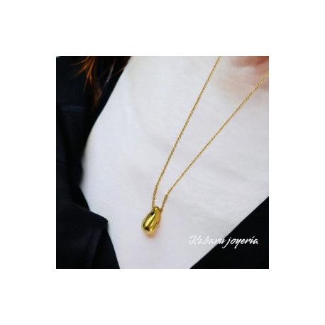 Collar dorado acero inoxidable gota chica
