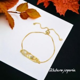 Pulsera chapa de oro 18k diseño clic