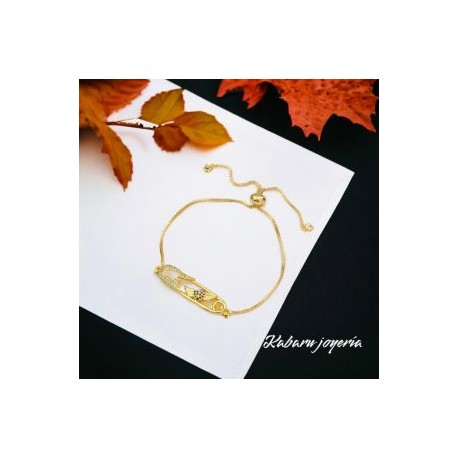 Pulsera chapa de oro 18k diseño clic
