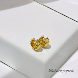 Arracadas doradas simples chapa de oro 18K