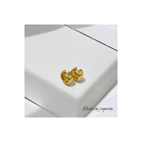 Arracadas doradas simples chapa de oro 18K