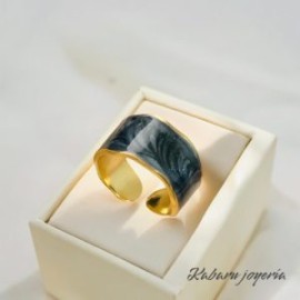 Anillo ajustable dorado acero inoxidable retro