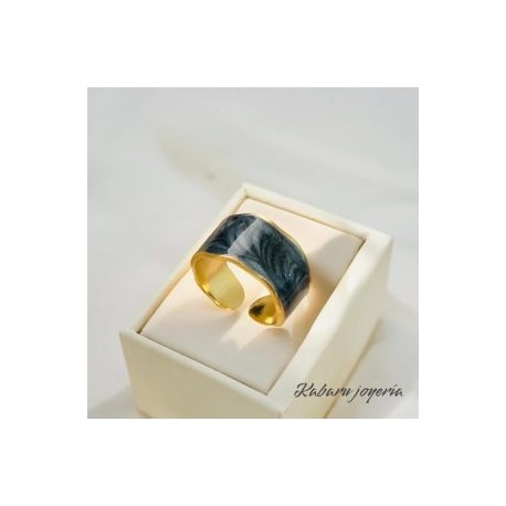 Anillo ajustable dorado acero inoxidable retro