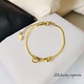 Pulsera dorada acero inoxidable lazo