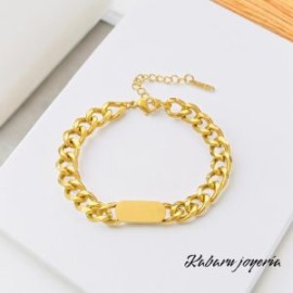 Pulsera dorada acero inoxidable unisex