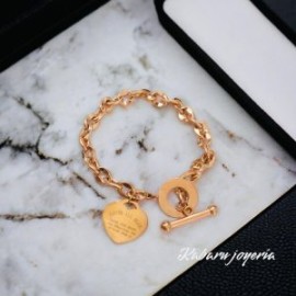 Pulsera rosa oro acero inoxidable forever