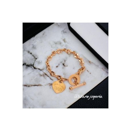 Pulsera rosa oro acero inoxidable forever