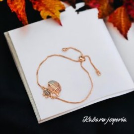 Pulsera chapa de oro 18k moda niño color