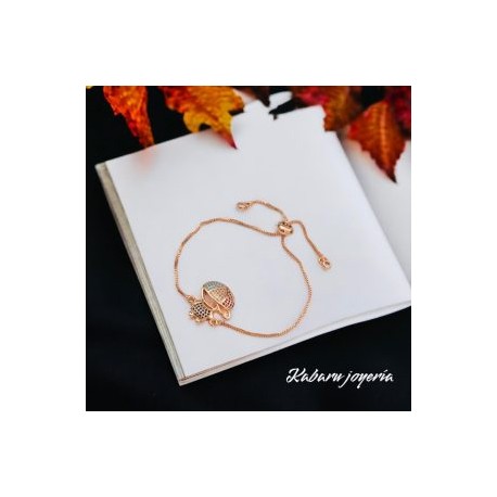 Pulsera chapa de oro 18k moda niño color