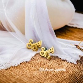 Aretes dorados diseño sexi inoxidable 316L