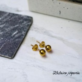 Aretes dorados de bola acero inoxidable 316L