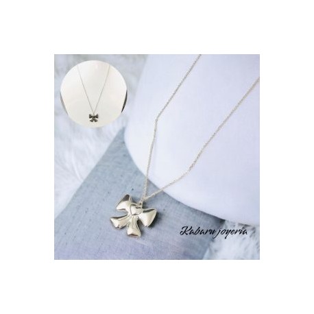 Collar color plata acero inoxidable moño