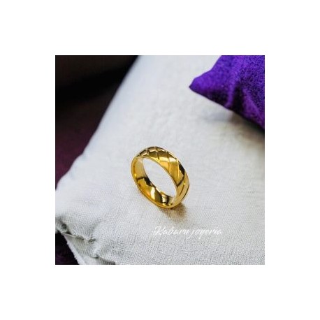 Anillo T11 matrimonio acero inoxidable dorado rayas