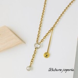 Collar dorado acero inoxidable perla forever