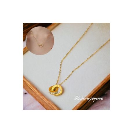 Collar dorado acero inoxidable anillos colgantes