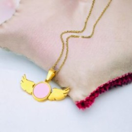 Collar dorado acero inoxidable alas