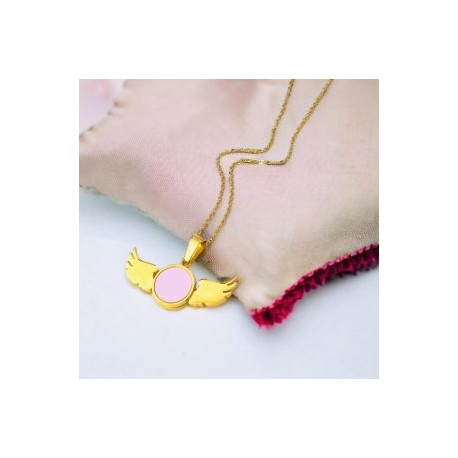 Collar dorado acero inoxidable alas