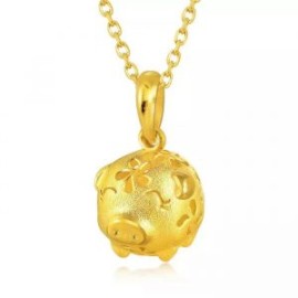 Collar dorado acero inoxidable cerdito