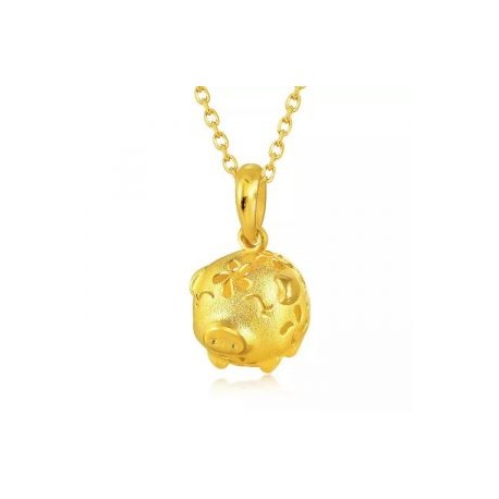 Collar dorado acero inoxidable cerdito