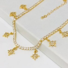 Gargantilla colgante estrellas CH 18k