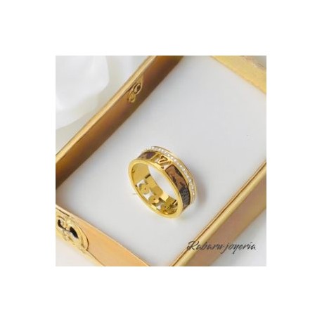Anillo dorado T6 acero inoxidable LV