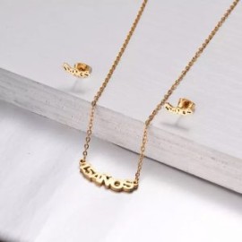 Conjunto dorado acero inoxidable barra15 años