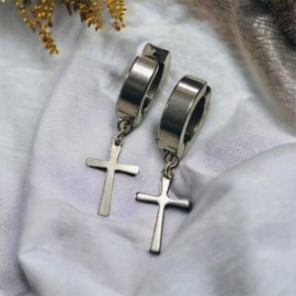 Hugies color plata acero inoxidable cruz