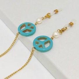 Cadena para lentes moda amor y paz