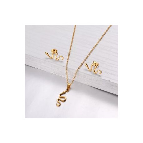 Conjunto dorado acero inoxidable serpientes