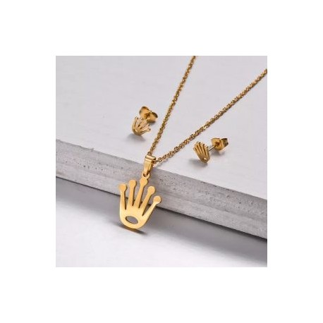 Conjunto económico acero inoxidable moda Rolex