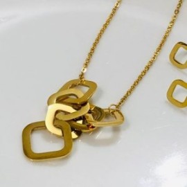 Conjunto acero inoxidable dorado cuadros