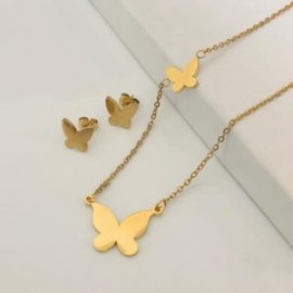 Conjunto mujer acero inoxidable mariposa