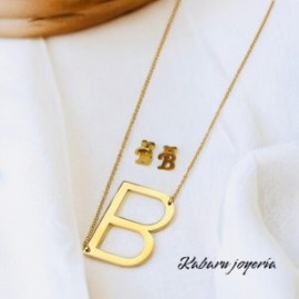 Conjunto acero inoxidable letra grande B