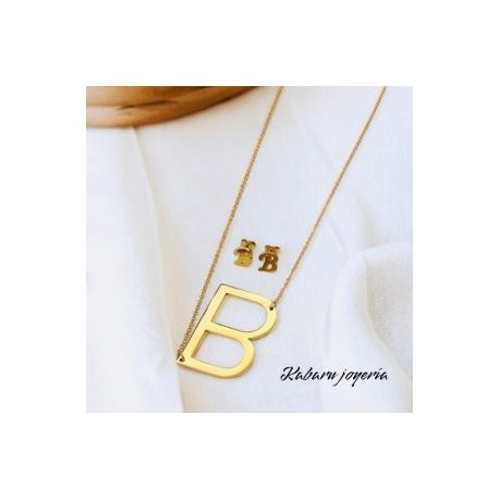 Conjunto acero inoxidable letra grande B