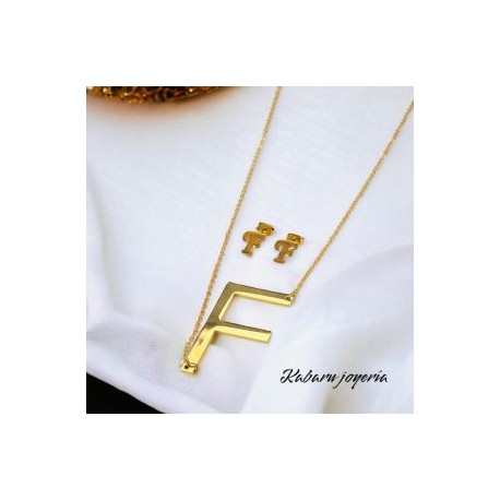 Conjunto Acero Inoxidable letra F