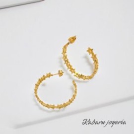 Pendientes aro estrella de puño 33 mm Acero inoxidable 316L