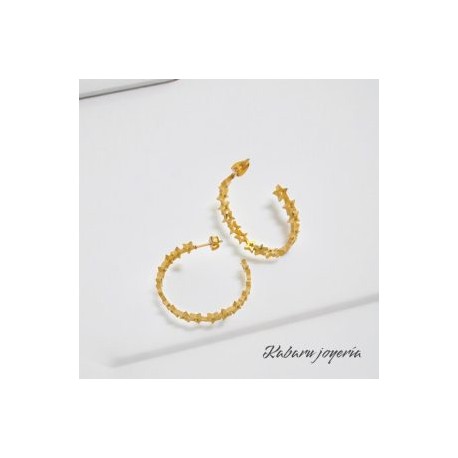 Pendientes aro estrella de puño 33 mm Acero inoxidable 316L