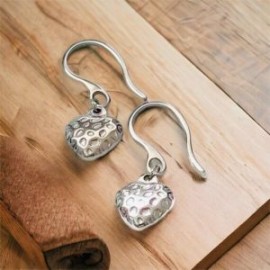 Aretes color plata corazon acero inoxidable 316L