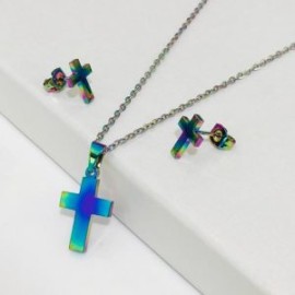 Conjunto metálico Acero inoxidable diseño cruz