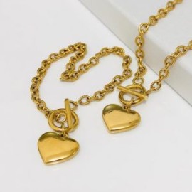 Collar y pulsera corazón acero inoxidable 316L