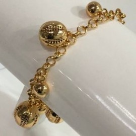Pulsera bolas chapa de oro 18k