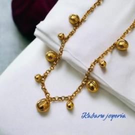 Collar bolas chapa de oro 18k